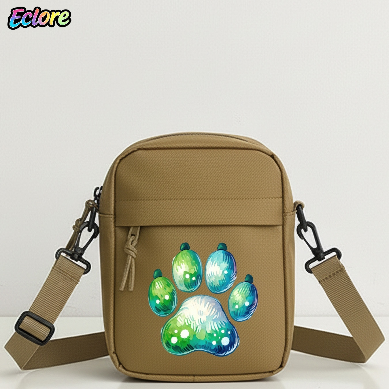 Cycling Commuter Bag - 탈부착 가능한 스트랩이 있는 수채화 동물