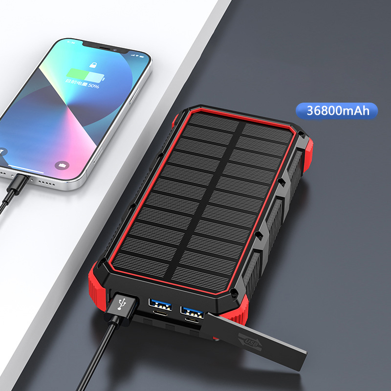 태양 보조베터리 36800mAh 케이블 Qi 무선 충전 - Usb Charger Dynamo 리뷰 및 가격